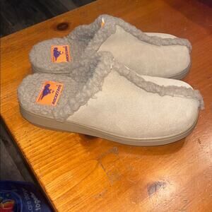 Cute Tan Rocket dog Suede Slip On Clogs Y2k Size 8